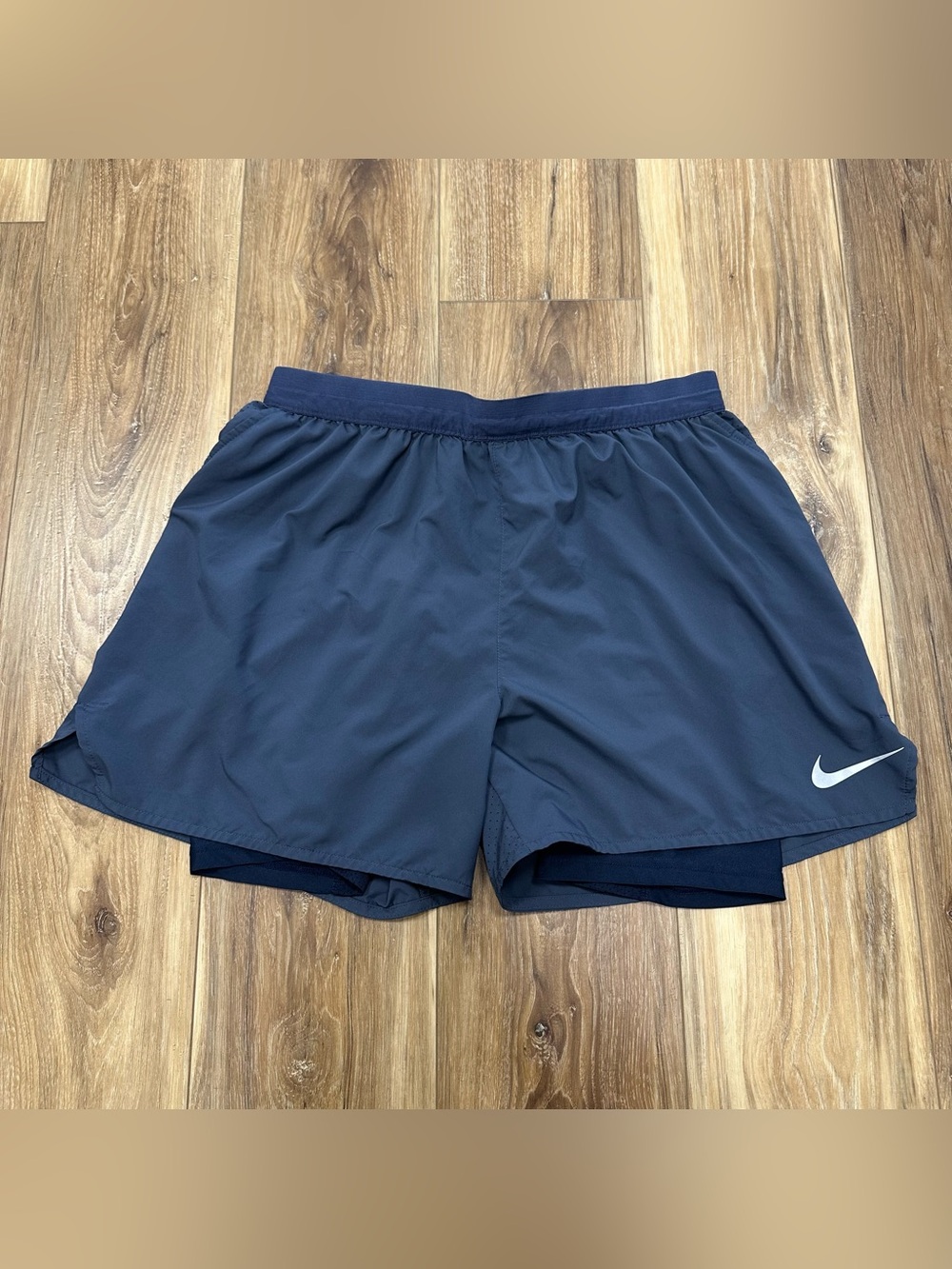 Nike Running Flex Stride 5” 2 in 1 Fully Lined Shorts, Navy Blue, XL